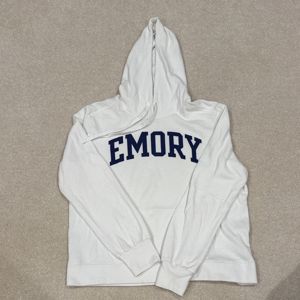 White Hoodie with Emory Logo